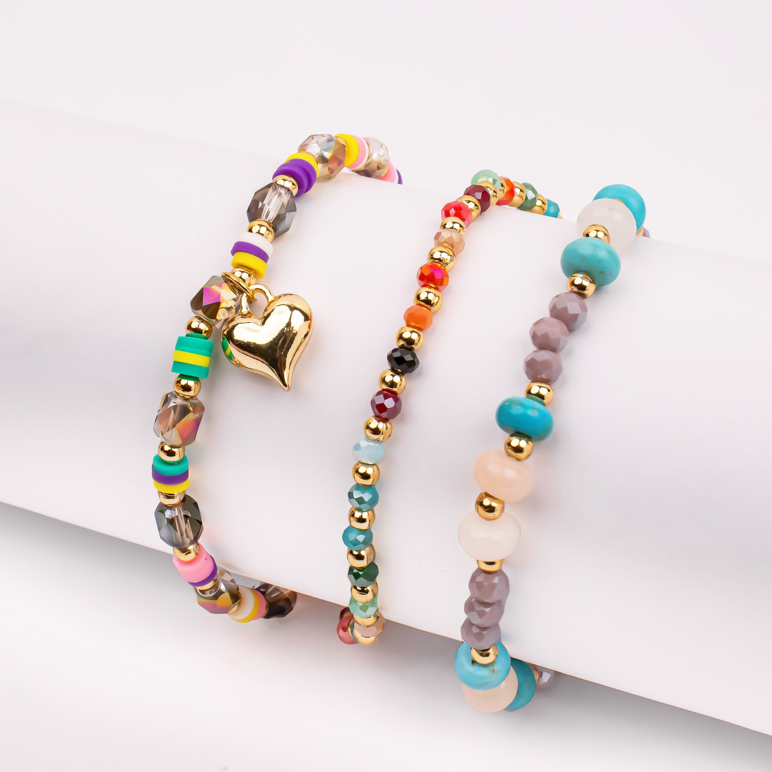 multicolor-beads-with-golden-heart-charm-3-layer-stackable-bracelet