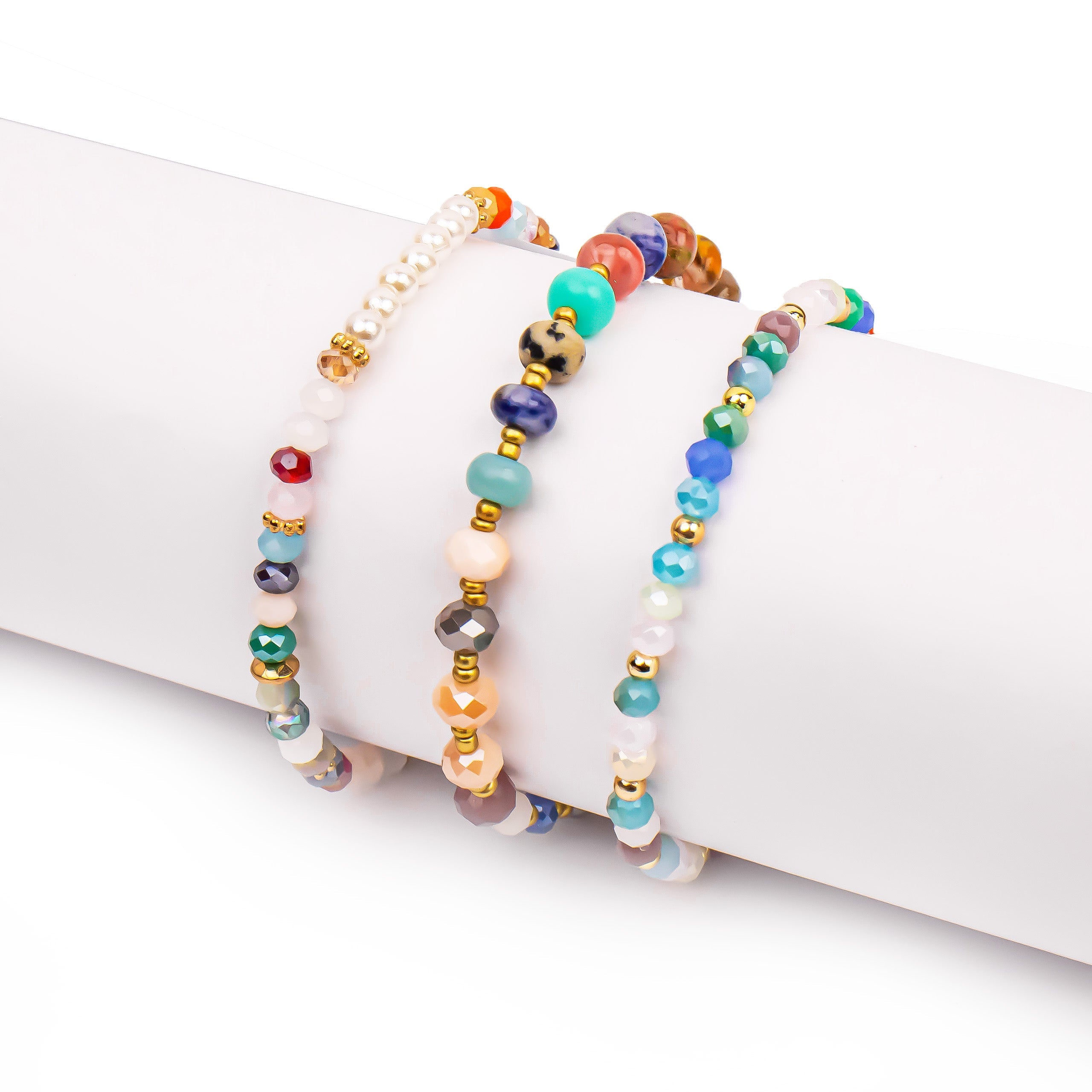 multicolor-pearl-&-beads-3-layer-stackable-bracelet
