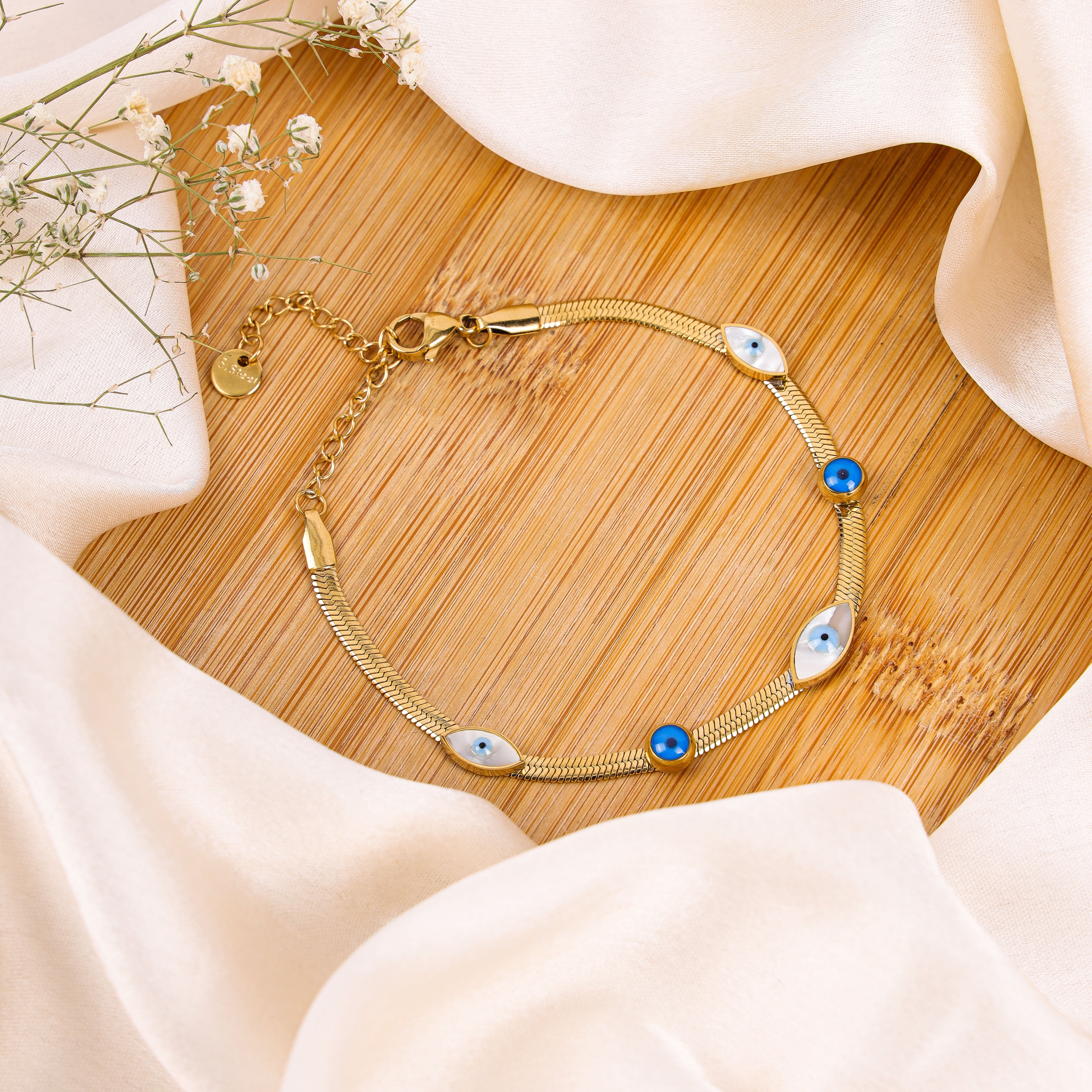 Evil Eye Snake Chain Bracelet