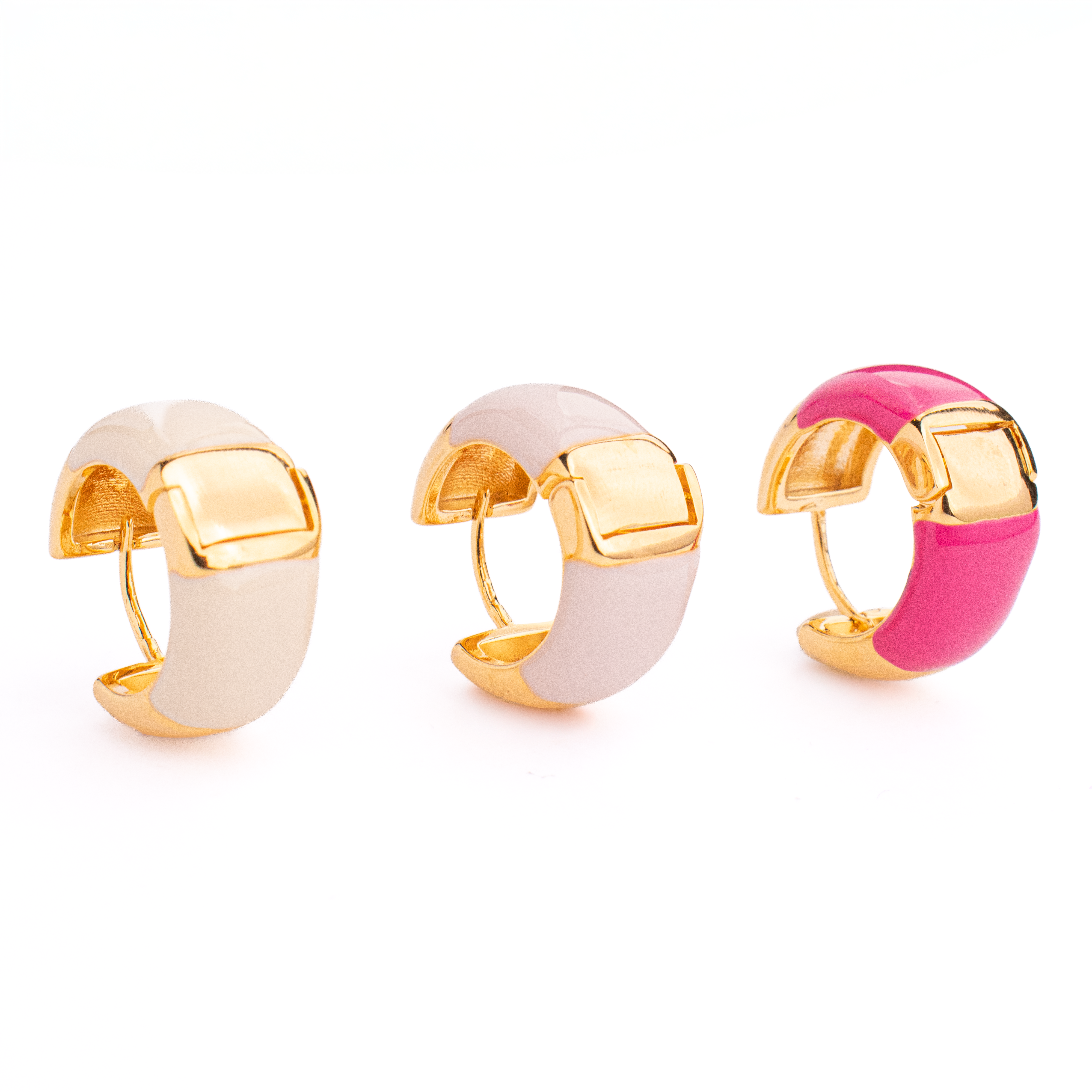 Chunky Coloured Round Hoops 18K Gold Plated Earrings