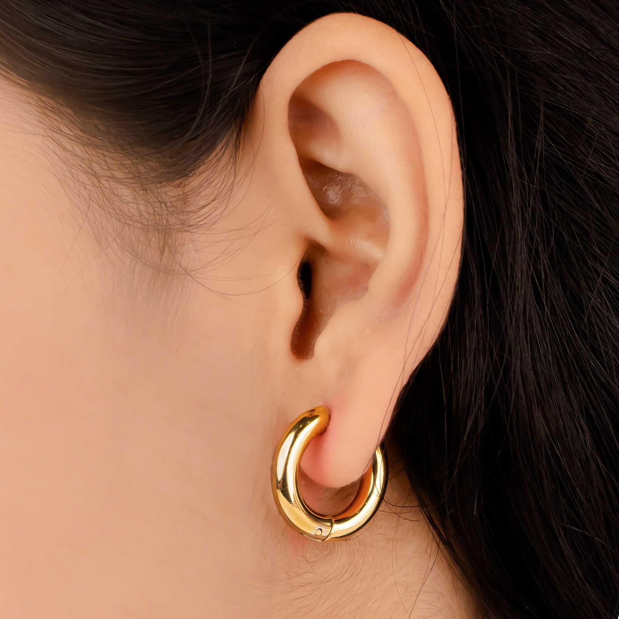 Classic Round Hoops 18K Gold Plated
