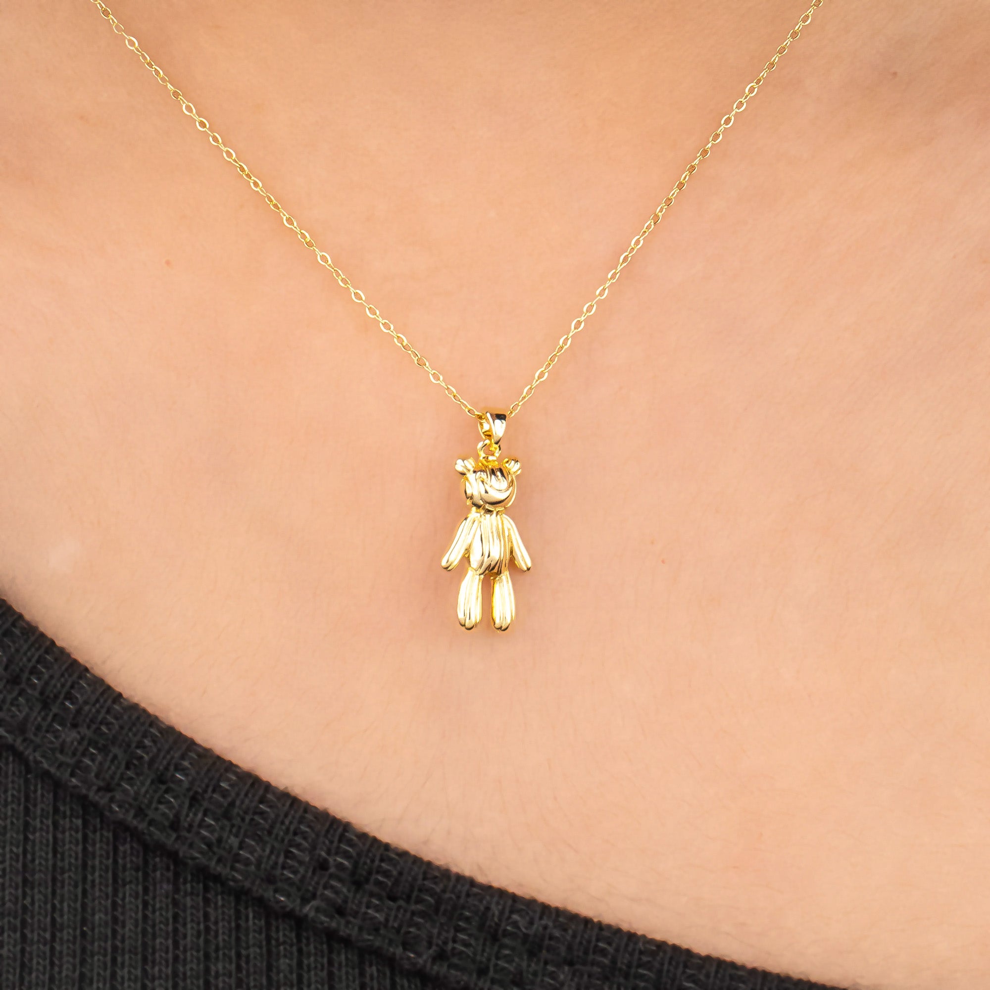 Cute Teddy Necklace 18K Gold Plated