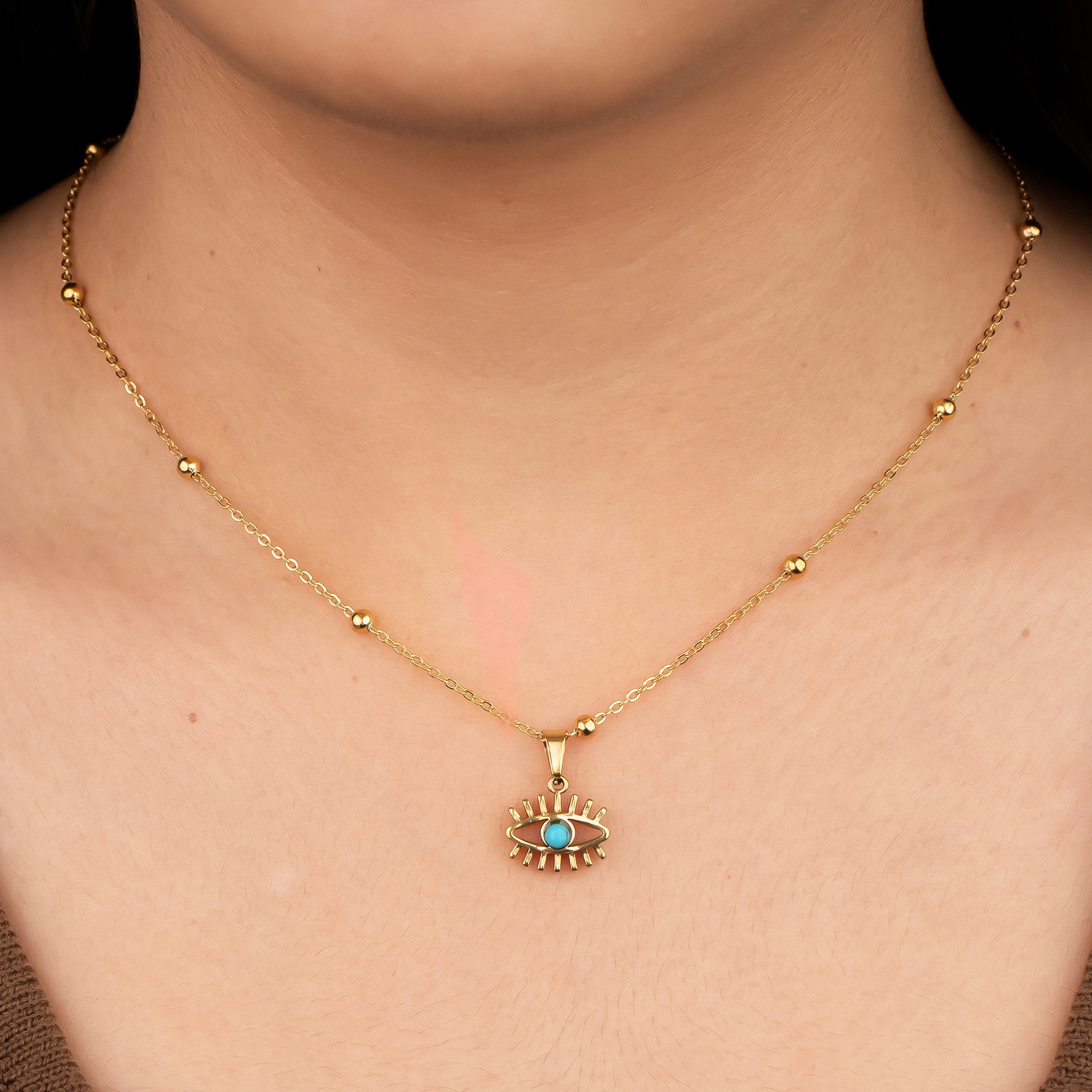 Evil Eye Necklace 18K Gold Plated