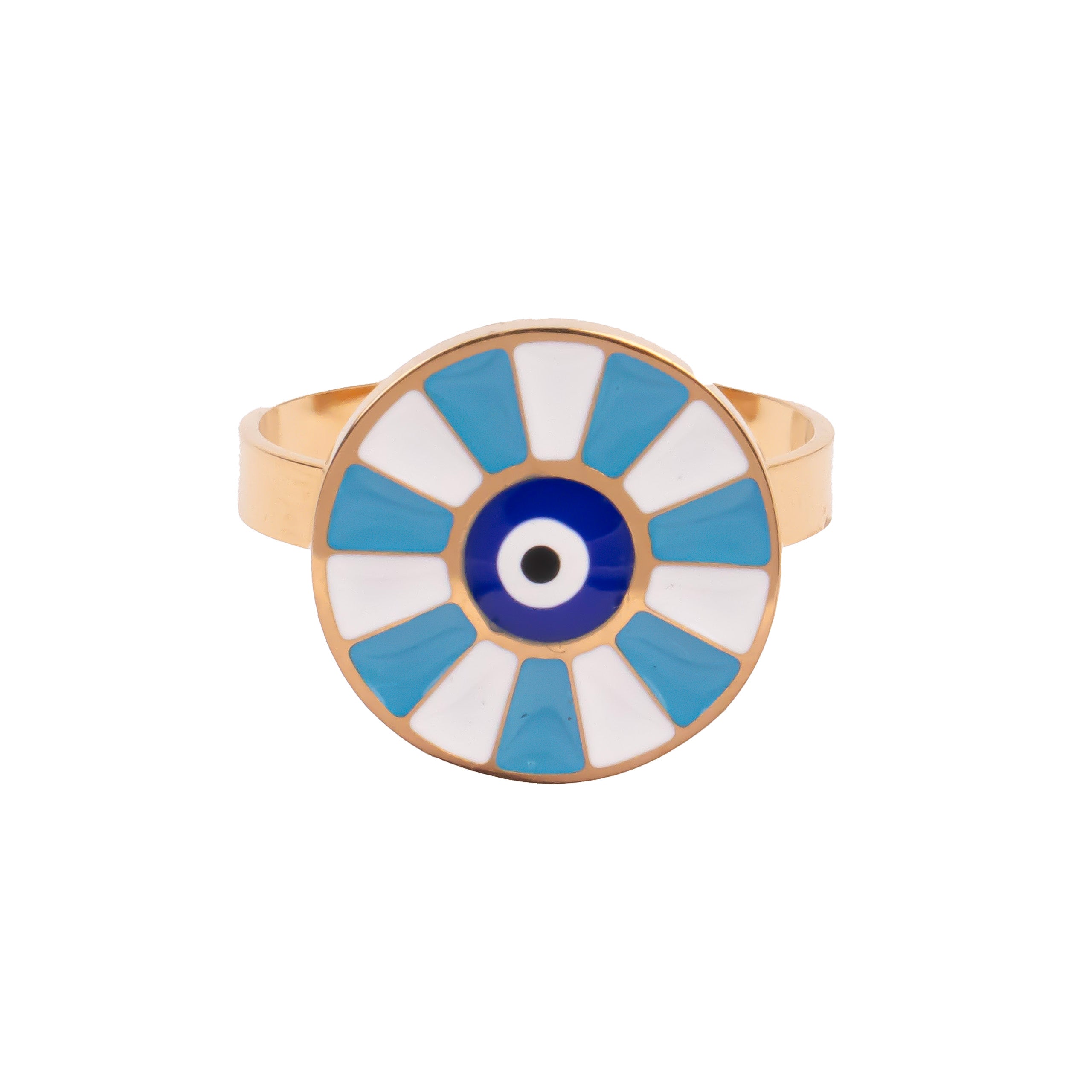 Evil Eye Round Ring 18K Gold Plated