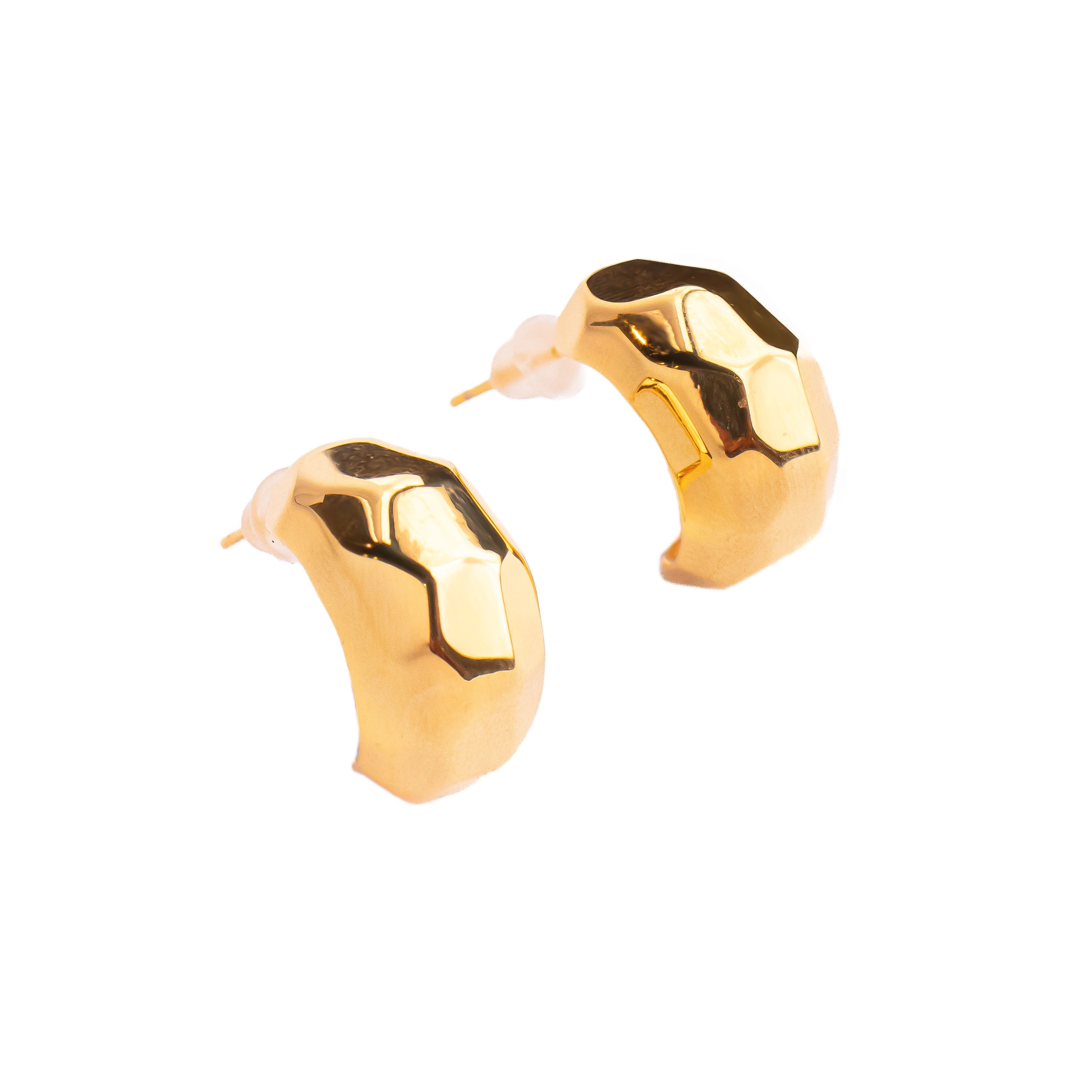 Honeycomb Hoops 18K Gold Plated