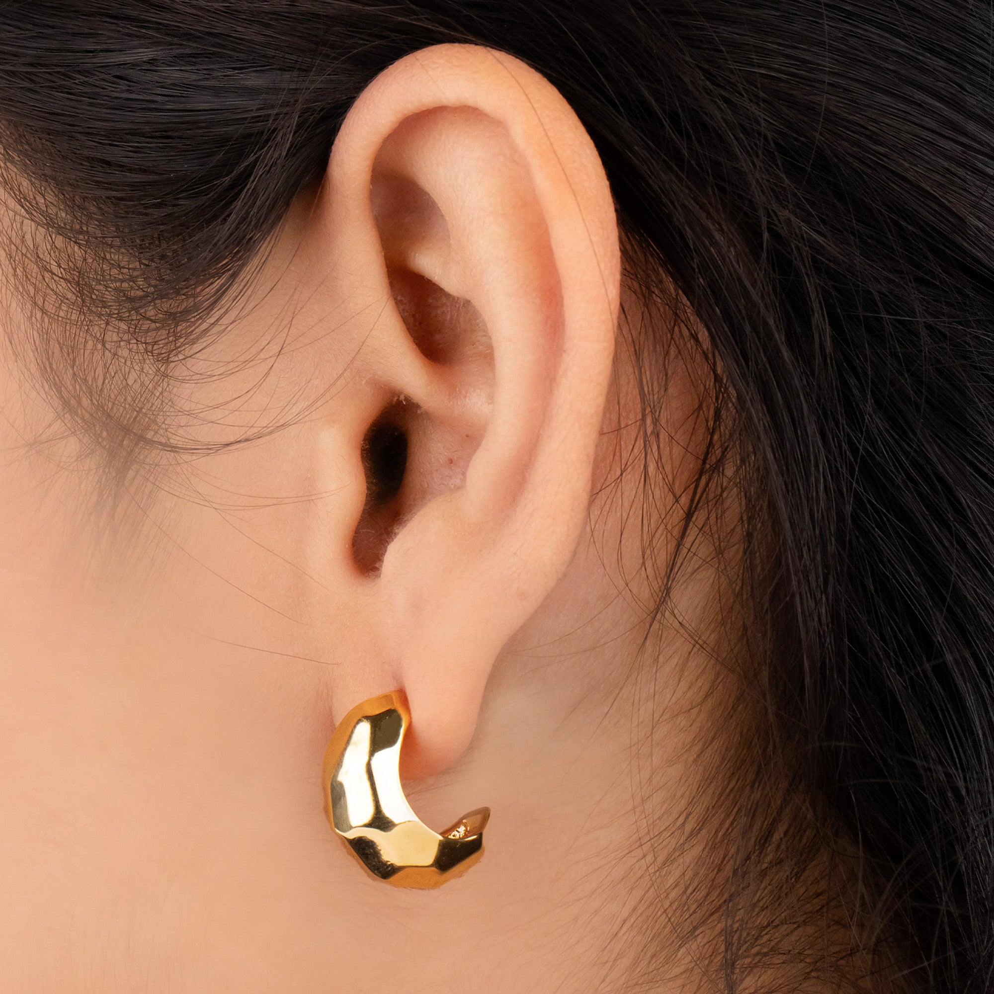 Honeycomb Hoops 18K Gold Plated