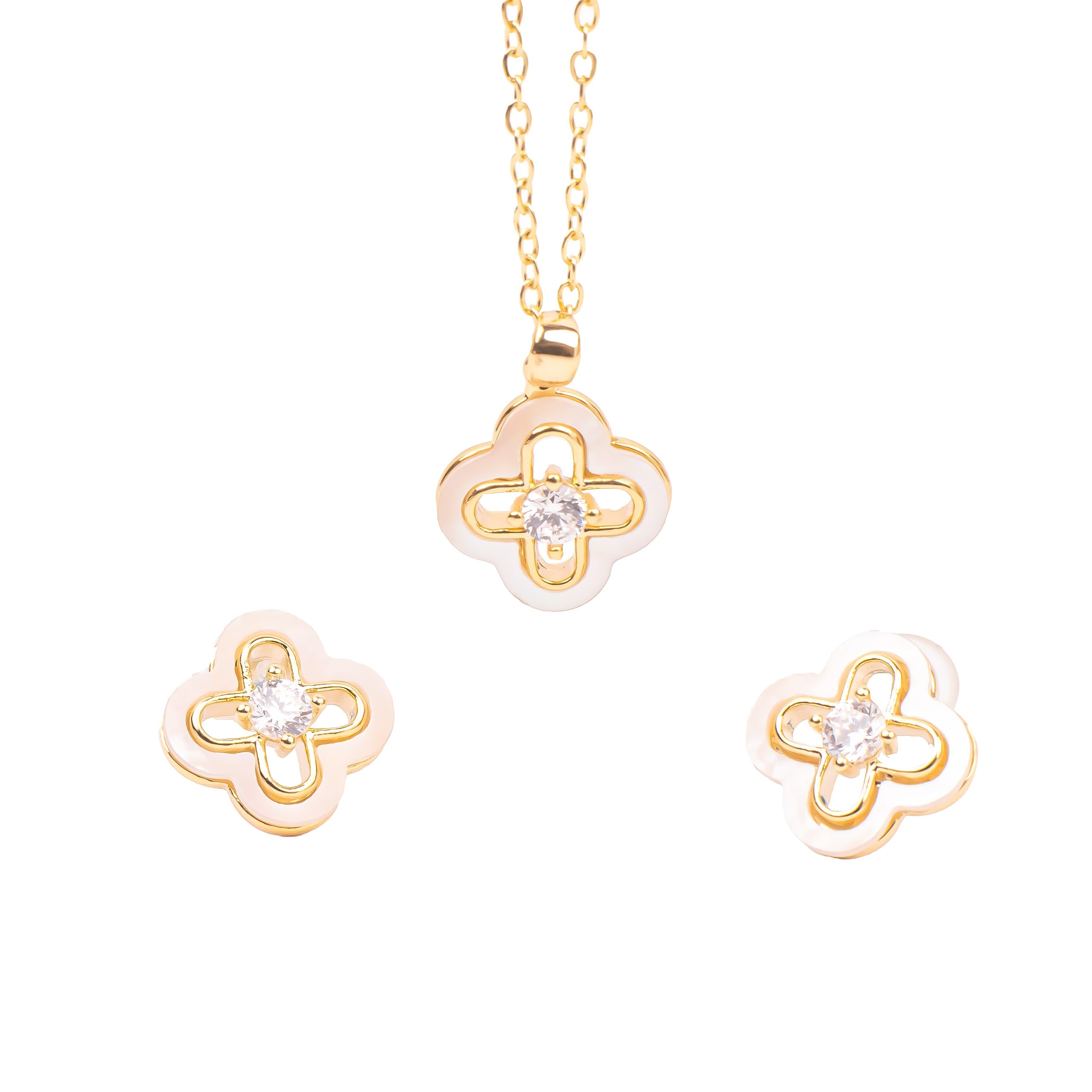premium-mop-&-diamond-studded-clover-18k-gold-plated-jewellery-set