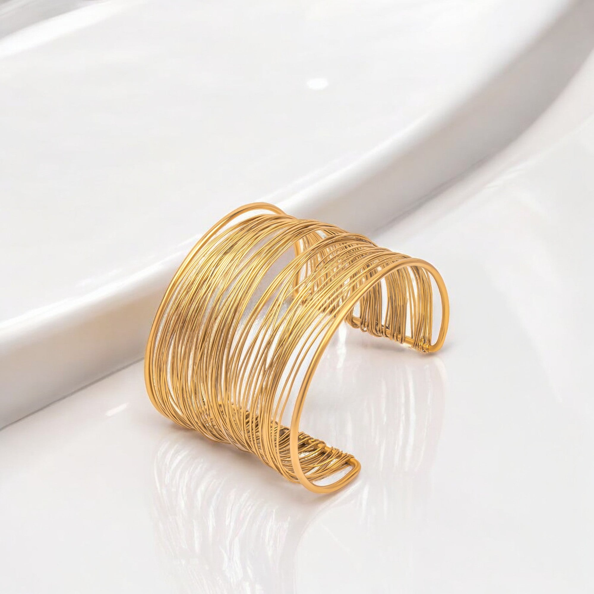 Party Statement Wired Cuff 18K Gold Plated
