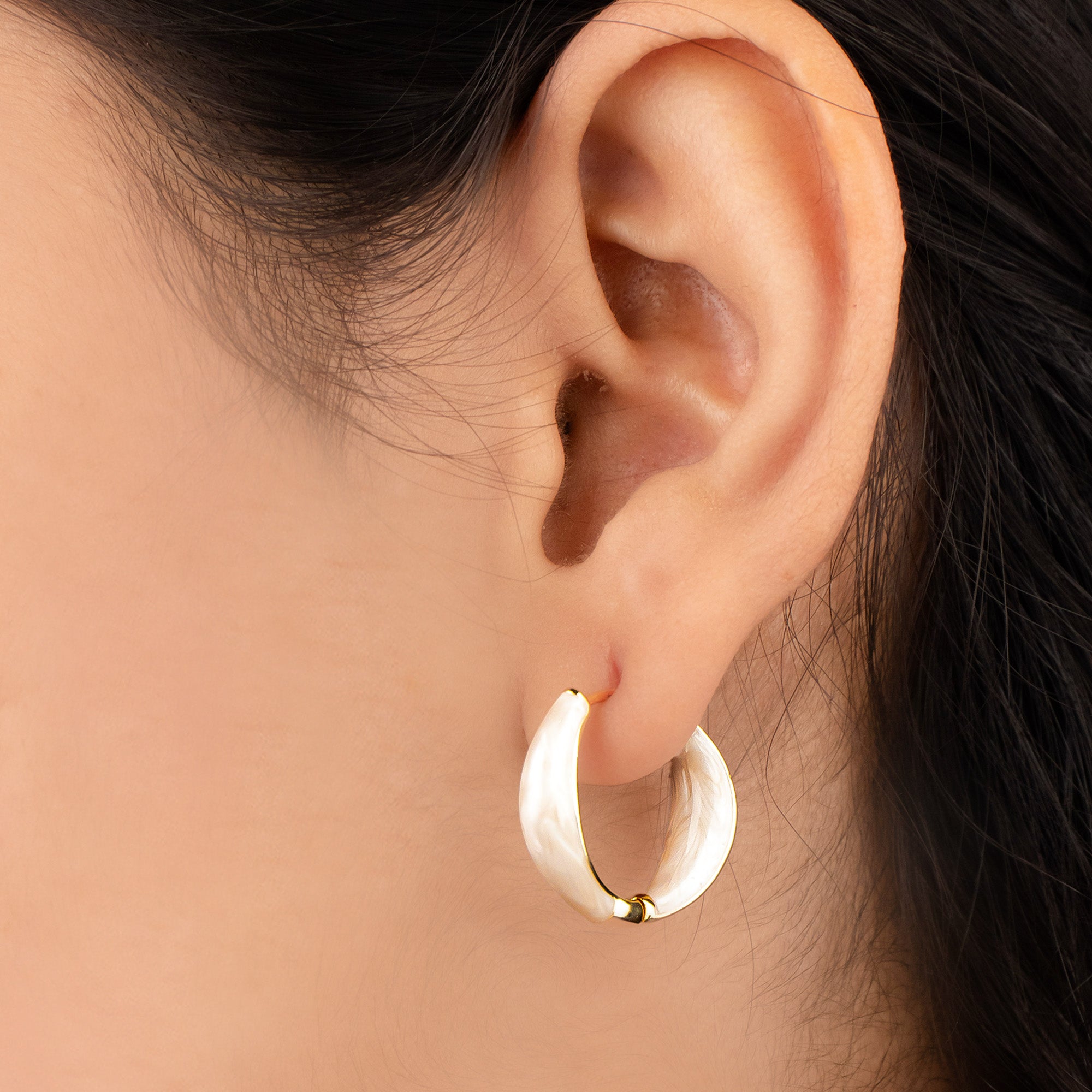 Pastel Round Hoops 18K Gold Plated