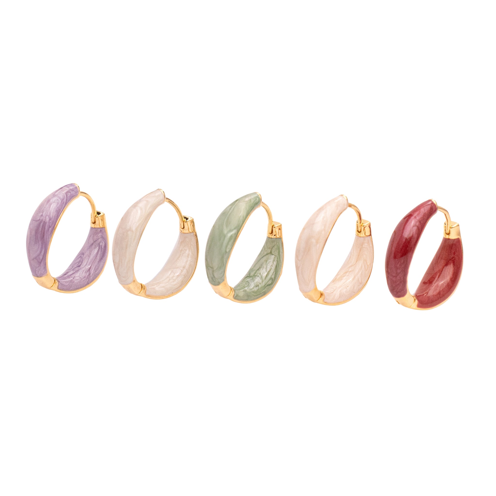 Pastel Round Hoops 18K Gold Plated