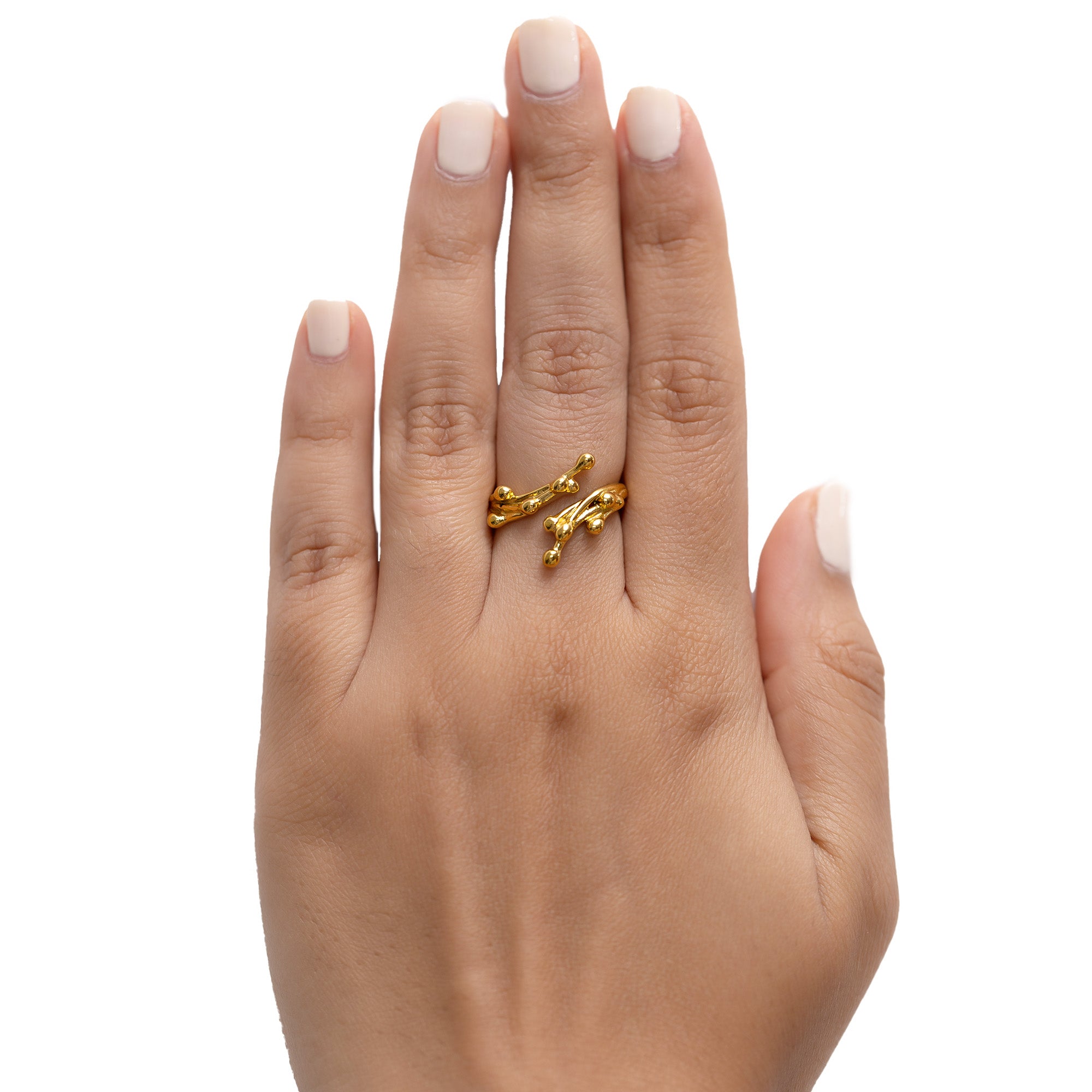 Pine Drip Ring 18K Gold Plated