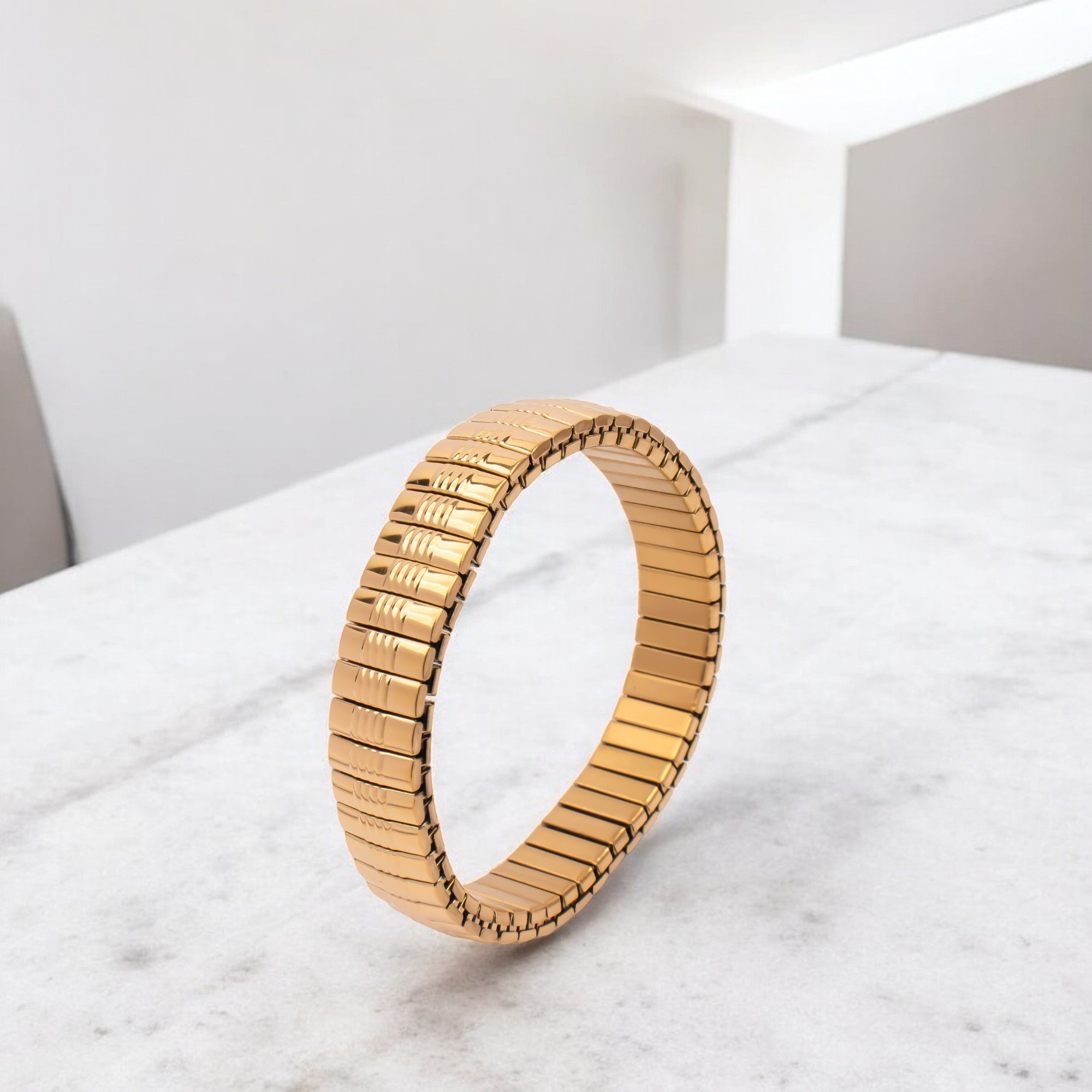 Premium Stretchy Watch Band Bracelet 18K Gold Plated