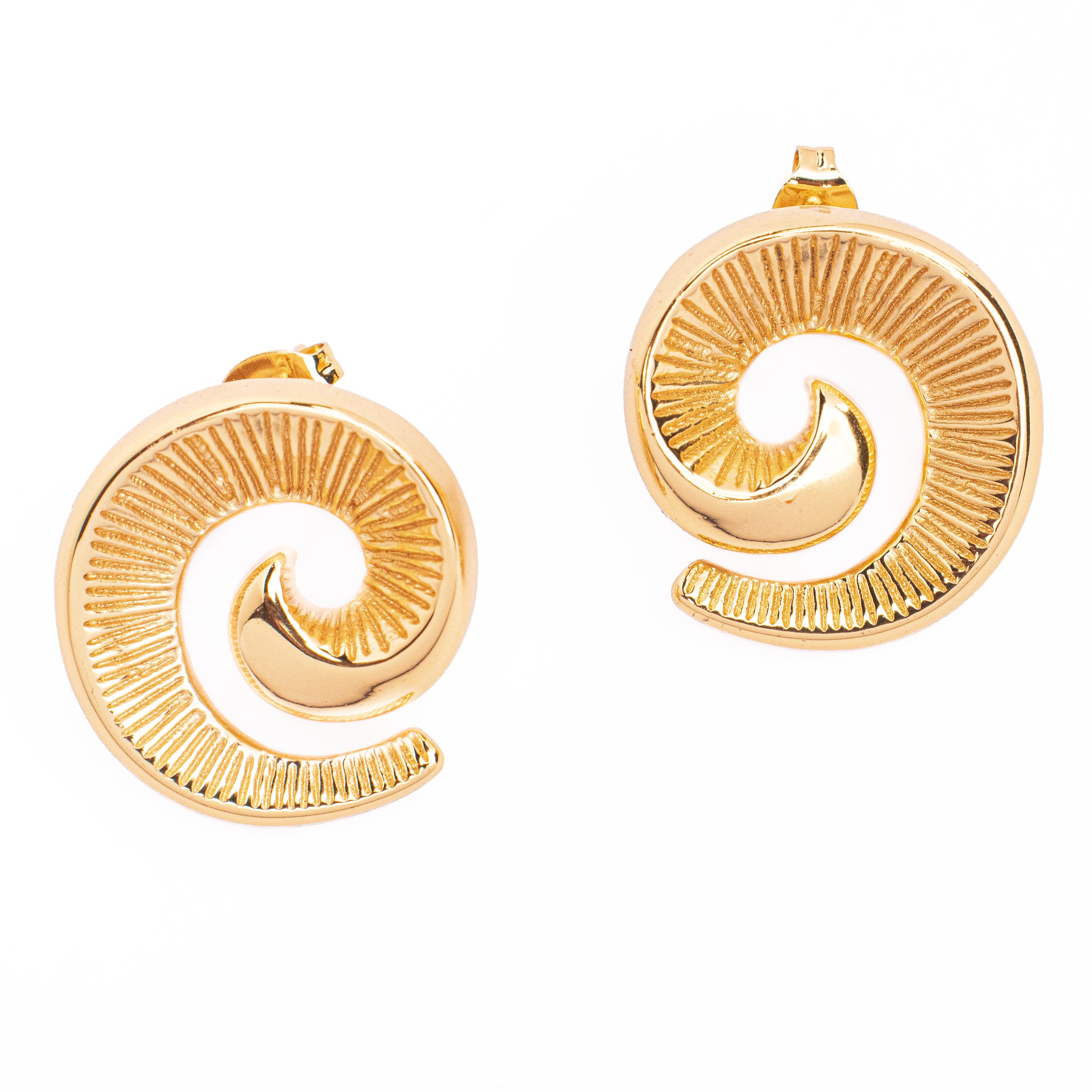 Swirl Studs 18K Gold Plated